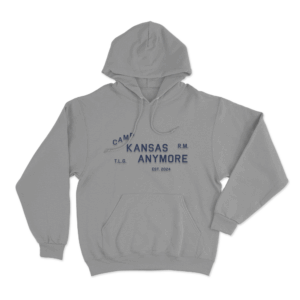 Camp Kansas Anymore Unisex Hoodie Grey